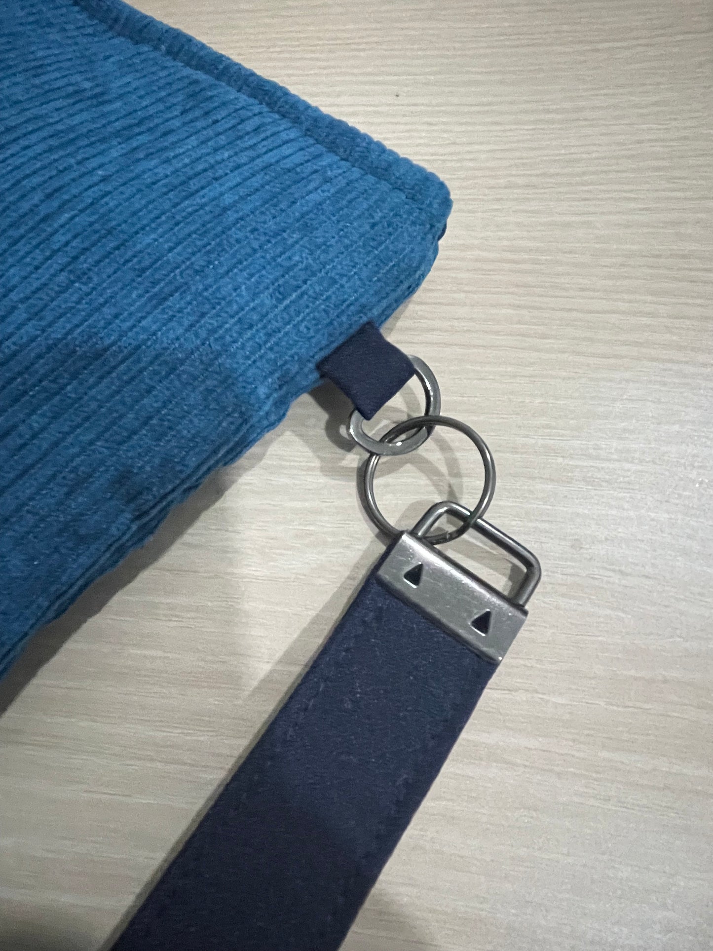 Medium Pochette in Blue Corduroy