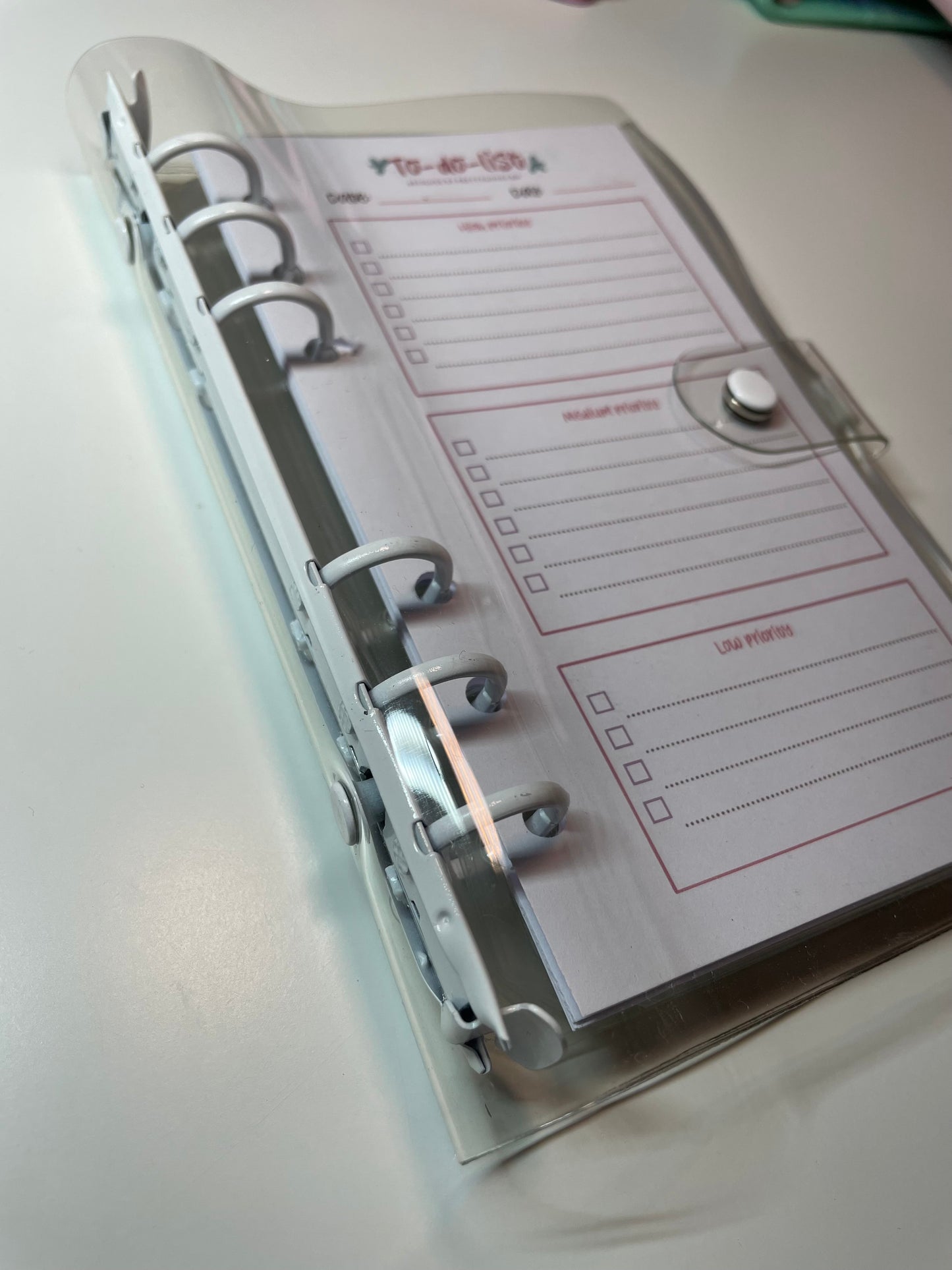Budget Planner in White Clear Binder