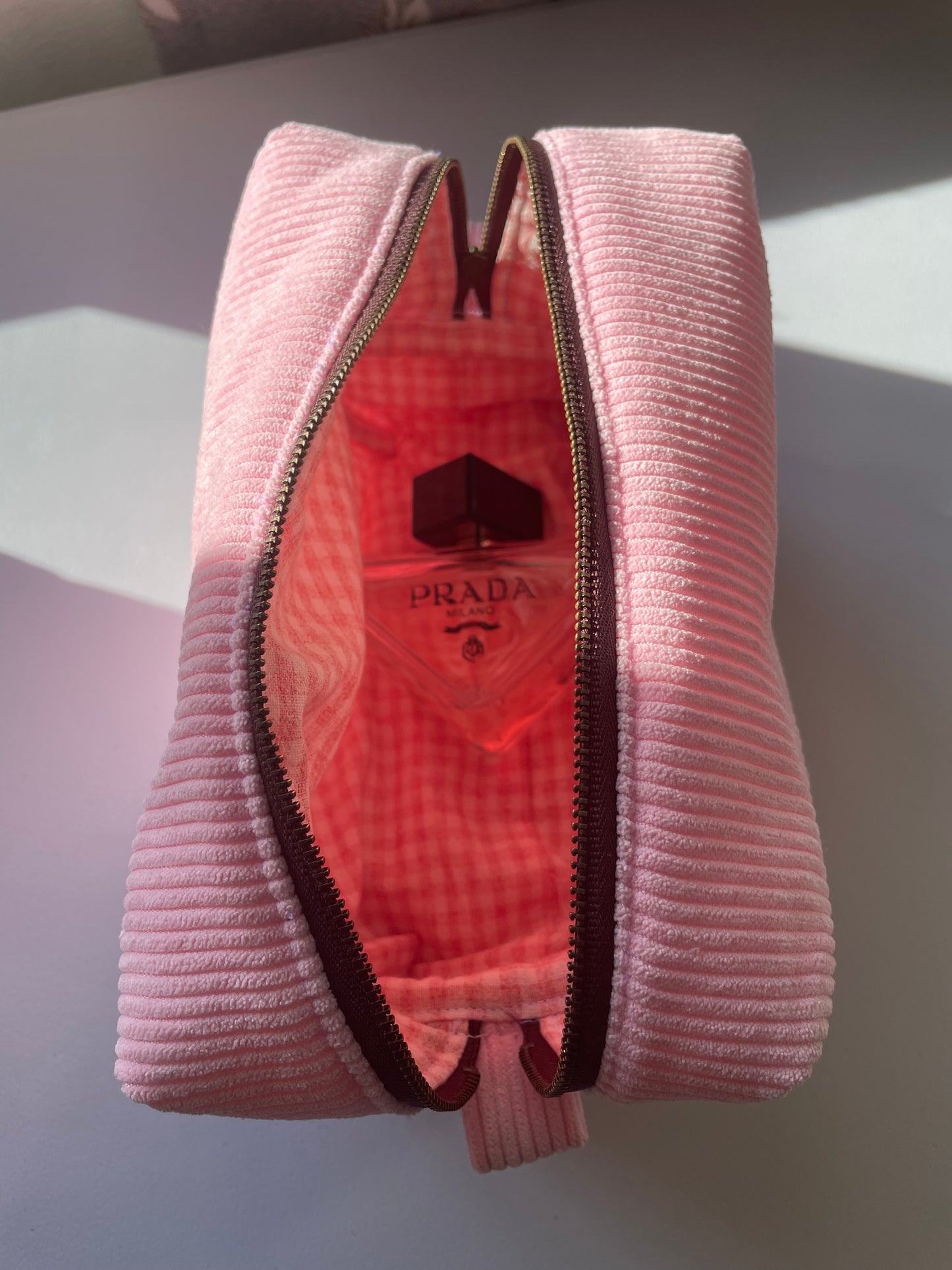 Boxy Bag in Pink Corduroy