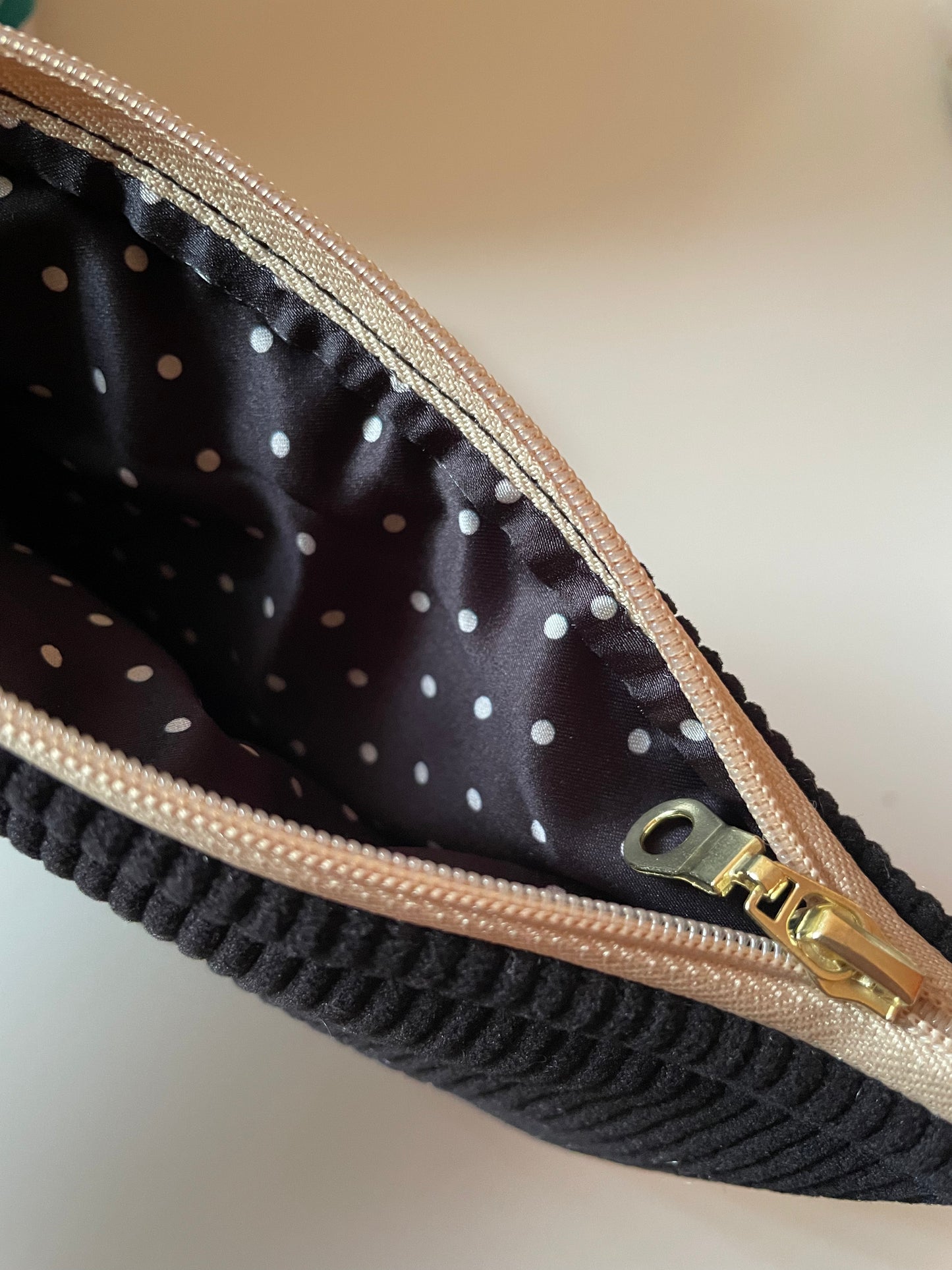 Medium Pochette in Black Corduroy