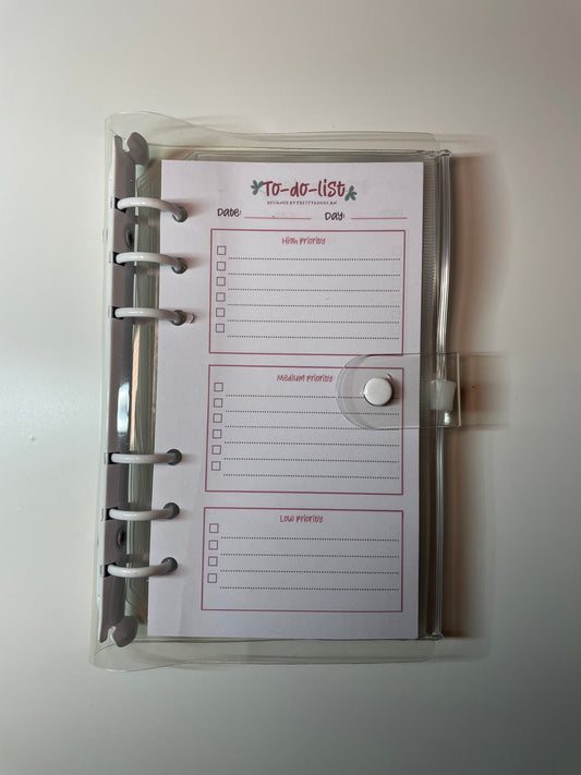 Budget Planner in White Clear Binder
