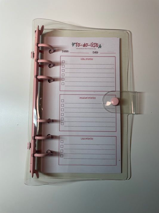 Budget Planner in Pink Clear Binder