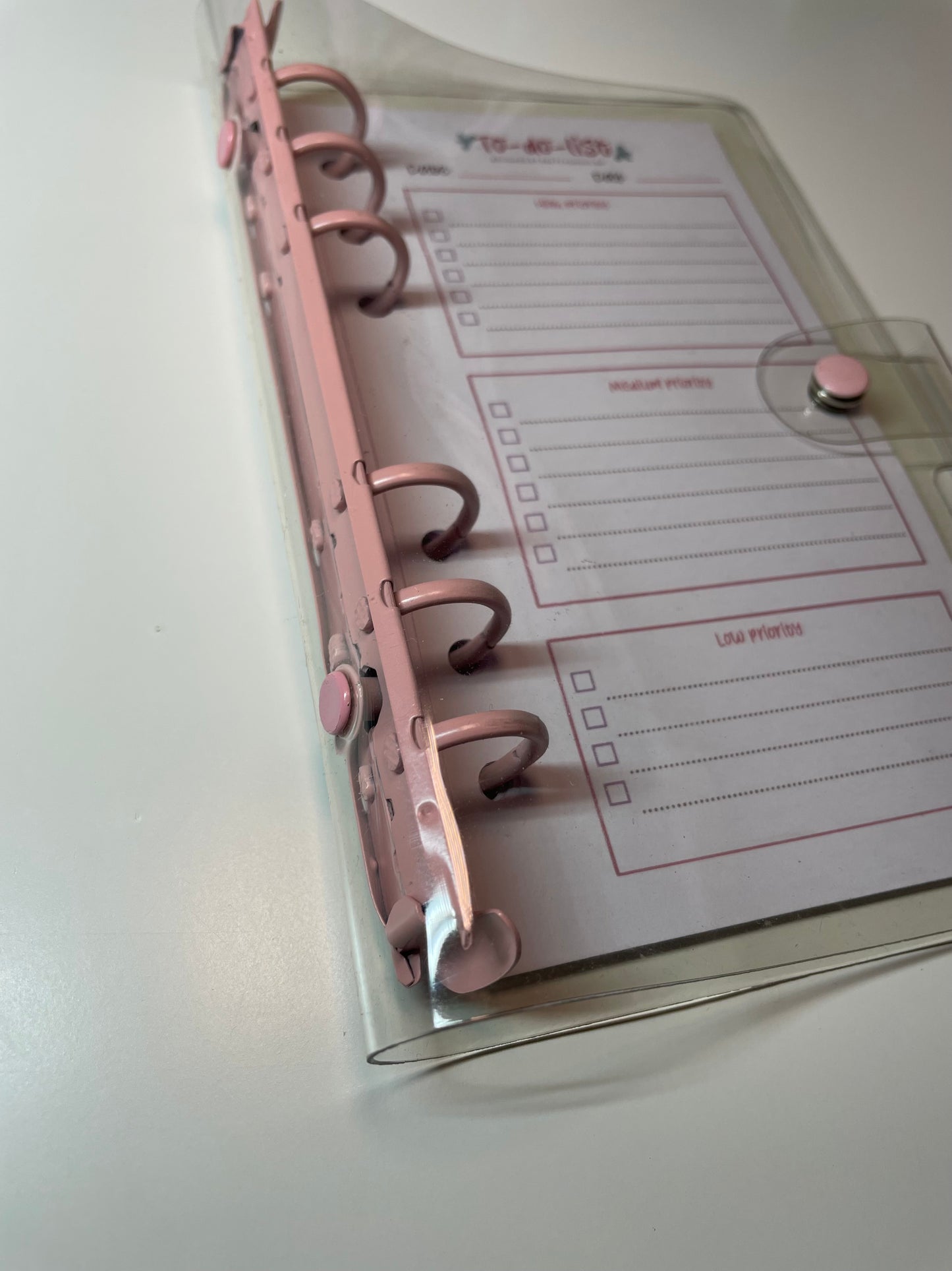 Budget Planner in Pink Clear Binder