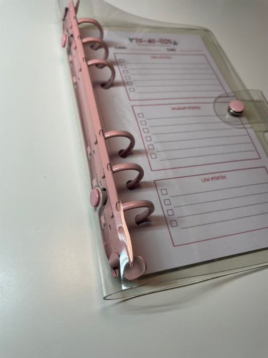 Budget Planner in Pink Clear Binder