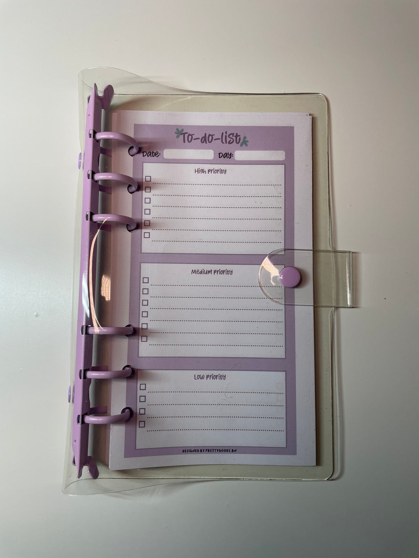 Budget Planner in Purple Clear Binder