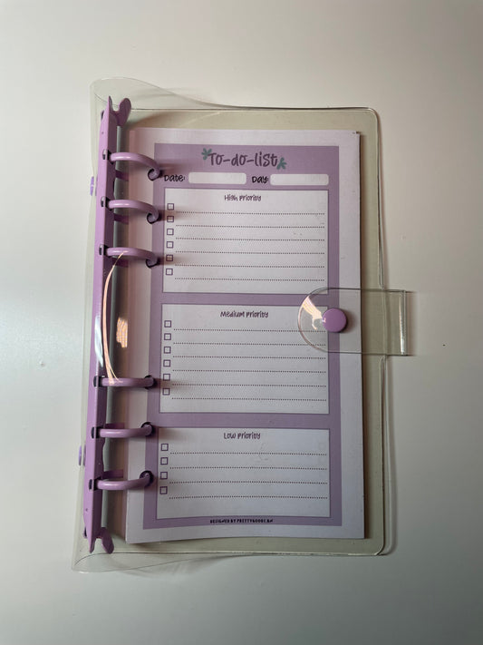 Budget Planner in Purple Clear Binder
