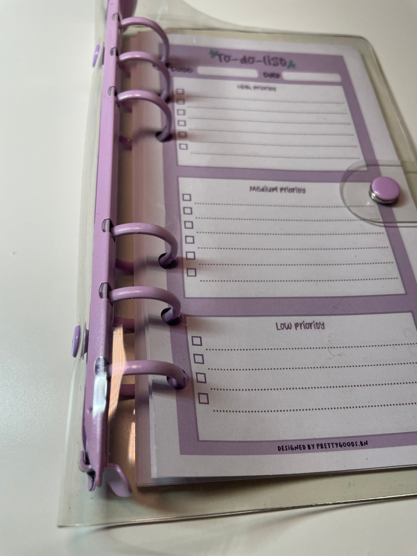 Budget Planner in Purple Clear Binder