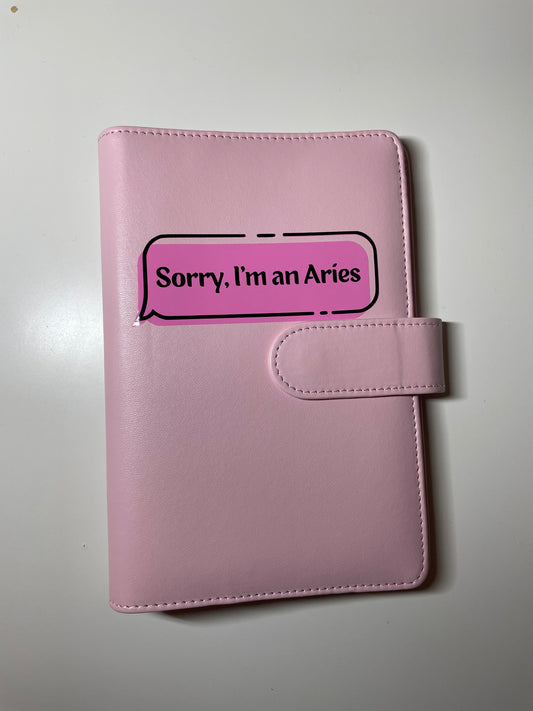 Budget Planner in Sorry, Im an Aries Matte Pink