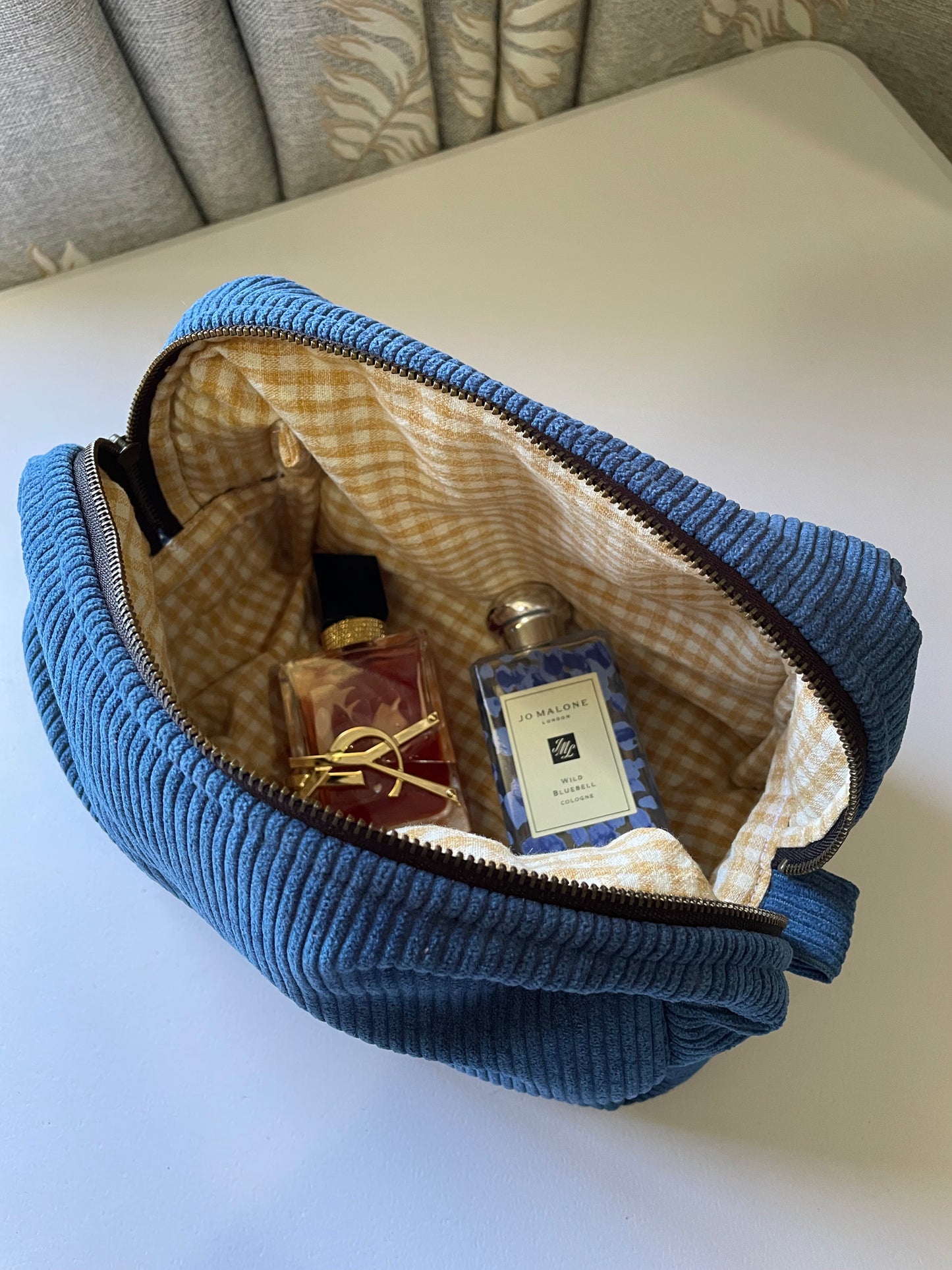 Boxy Bag in Blue Corduroy