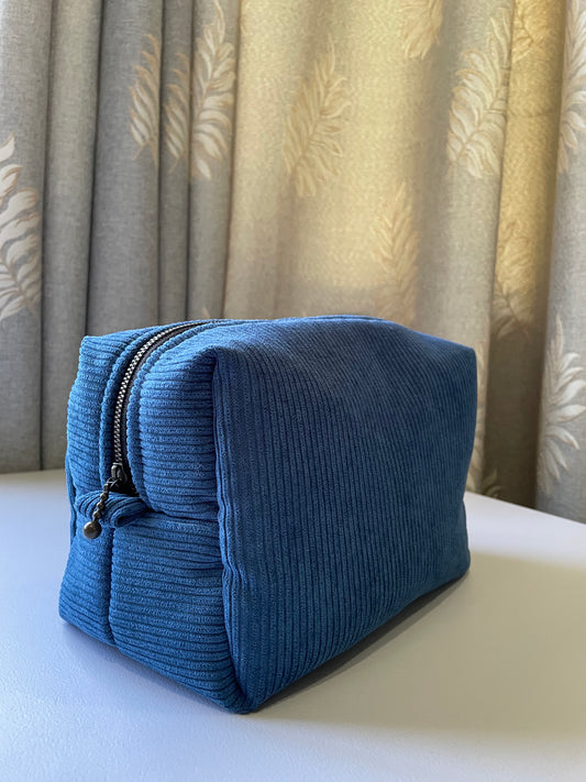 Boxy Bag in Blue Corduroy